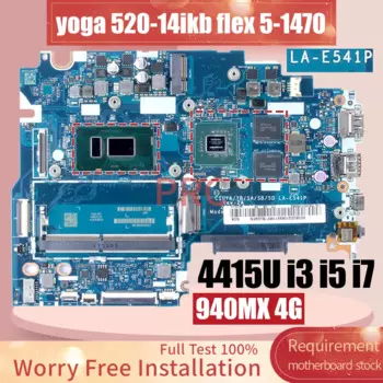 Материнская плата для ноутбука LENOVO yoga 520-14ikb flex 5-1470, LA-E541P 4415U i3 i5 i7 8-го поколения 5B20Q15697, материнская плата для ноутбука