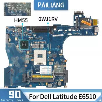Материнская плата для ноутбука PAILIANG для Dell Latitude E6510, материнская плата LA-5571P 0WJ1RV QM57 tesed DDR3