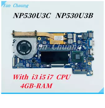Материнская плата для ноутбука Samsung NP530U, NP530U3C, NP530U3B, NP532U3C, NP535U3C, быстрая работа с процессором Core i3, i5, i7, 4GB-RAM 100%