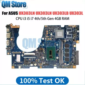 Материнская плата для ноутбука UX303LN UX303LB UX303LA U303LN с процессором i3 i5 i7 4-го 5-го поколения 4 Гб ОЗУ V2G