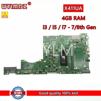 Материнская плата для ноутбука X411UA i3/i5/i7- 7/8 поколения, процессор 4 Гб ОЗУ, материнская плата для Asus VivoBook-14 X411UQ X411UN S4200V S4200U, материнская плата