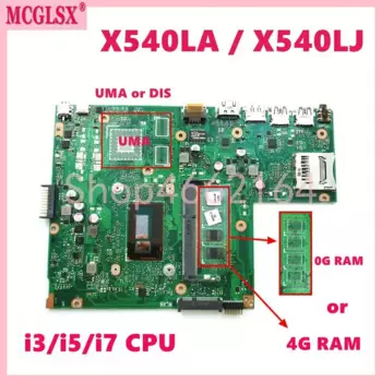 Материнская плата для ноутбука X540LJ i3/i5/i7 CPU 0GB/4GB-RAM UMA / DIS Материнская плата ASUS X540L X540LA A540LA F540LA K540LA R540LA X540LJ