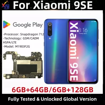 Материнская плата для Xiaomi Mi 9SE, разблокированная материнская плата, с установленным Google Playstore, 64 ГБ, 128 ГБ ПЗУ