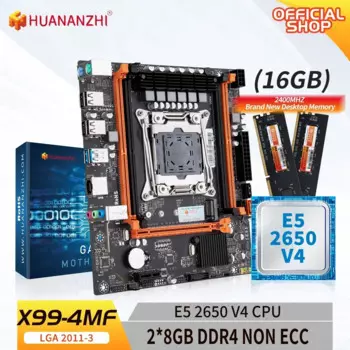 Материнская плата HUANANZHI X99 4MF LGA 2011-3 XEON X99 с комбинированным комплектом памяти Intel E5 2650 v4 2*8G DDR4 NON-ECC M.2 NVME