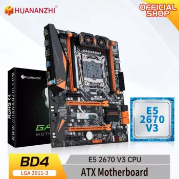 Материнская плата HUANANZHI X99 BD4 LGA 2011-3 XEON X99 с поддержкой Intel E5 2670 V3, комбинированный комплект DDR4 RECC NON памяти NVME NGFF RU