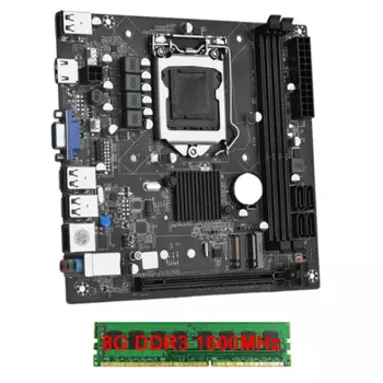 Материнская плата ITX H61 для настольного компьютера с 1x8G DDR3 1600 МГц ОЗУ ЦП LGA 1155 поддержка до 16 ГБ ОЗУ Слоты 100M сетевая карта