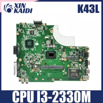 Материнская плата K43L для ASUS X44K X44H X84H K84L K43L, материнская плата для ноутбука с процессором I3-2330M HM65 REV 5,0, 100% протестировано, ОК
