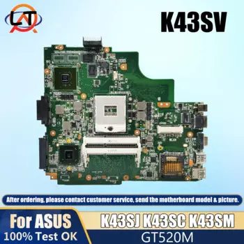 Материнская плата K43SV GT520M для ноутбука ASUS K43SJ K43SC K43SM K43S материнская плата REV: 2,0/2,2/3,0/4,1 полностью протестирована