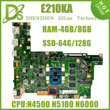 Материнская плата KEFU E210 Материнская плата ASUS Vivobook Go 12 E210KA L210KA L210K E210K для ноутбука N4500 N5100 N6000 100%