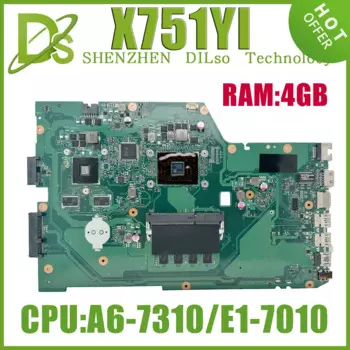 Материнская плата KEFU X751YI Материнская плата ASUS X751BP X751Y K751BP X751B для ноутбука со стандартной фотографией, 4 ГБ-ОЗУ, 100% хорошо работает