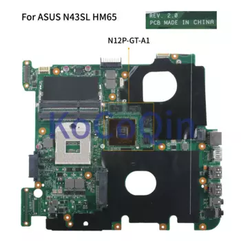 Материнская плата KoCoQin для ноутбука ASUS N43S, N43SL, N43SM, M2P-GT-A1, 1G, HM65