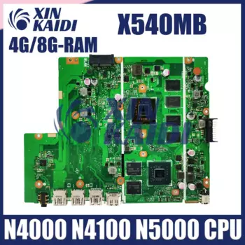 Материнская плата компьютера для ASUS X540M X540MB A540MB F540MB Материнская плата ноутбука с процессором N4000 N4100 N5000 4G 8G-RAM 100% тест ОК