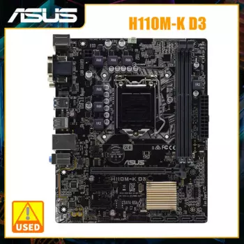 Материнская плата LGA 1151 ASUS H110M-K D3, материнская плата DDR3 Intel H110 32 Гб PCI-E 3,0 USB3.0 Micro ATX для процессора Core i5 6600K i3 7350K
