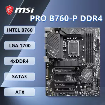 Материнская плата MSI PRO B760-P DDR4 с поддержкой LGA1700 i9-12900KS i7-12700KF i5-12400F i5 12400F Процессор 4xDDR4 NVME M.2 PCIe 5,0 mATX
