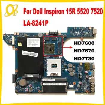 Материнская плата QCL00 LA-8241P для ноутбука Dell Inspiron 15R 5520 7520, материнская плата с HD7600 HD7670 HD7730, 1 ГБ/2 ГБ, графический процессор DDR3, полный тест