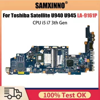 Материнская плата VCUAA LA-9161P K000141040 K000136100 для ноутбука Toshiba Satellite U940 U945, материнская плата с процессором i5 i7 3-го поколения DDR3