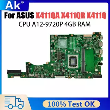 Материнская плата X411QA для Asus X411QA X411QR X411Q материнская плата для ноутбука X411QR материнская плата с A12-9720P 4 Гб ОЗУ