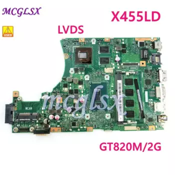 Материнская плата X455LD LVDS 4G RAM GT820M/2G i5 CPU для Asus X455L X455LF X455LJ X455LB X455LD A455L F455L k455lматеринская плата Б/у