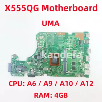 Материнская плата X555QG для ноутбука ASUS X555QG X555QA X555DA X555BA X555BP, центральная плата для ноутбука: звеньедневная лампа 12-9720 ОЗУ: 4 Гб тест ОК