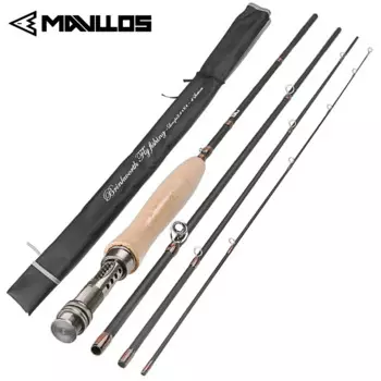 Mavllos 8 футов 2,4 м/9 футов 2,7 М удочка для ловли нахлыстом из углеродного волокна 3/4 5/6 WT средняя быстрая работа пробковая ручка 4 сек легкое речное удилище для ловли нахлыстом