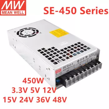 MEAN WELL SE-450 Series, одиночный источник питания на выходе, 450 Вт, SE-450-3.3 SE-450-5 SE-450-12 SE-450-24 SE-450-36
