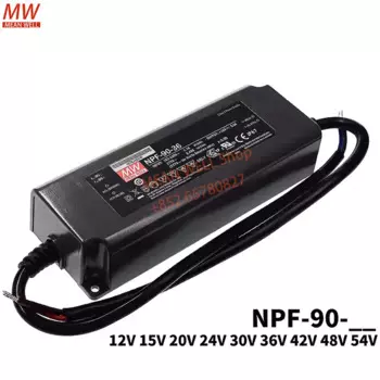 MEAN WELL водонепроницаемый источник питания NFP-90-12V15V24V36V42V48V54V 90W Постоянное напряжение + с драйвером постоянного тока для светодиода