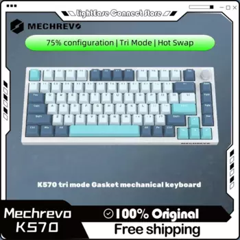 Mechrevo K570 трехрежимная 81 клавиша механическая клавиатура под заказ мультимедийная ручка прокладка конструкция Горячая замена переключатель Hifi Jelly