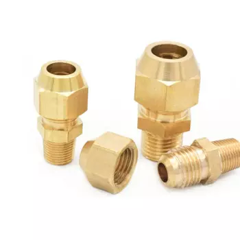 Медный компрессионный фитинг, наружная резьба 1/8", 1/4", 3/8"