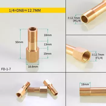 Медные фитинги для труб 1/8", 1/4", 3/8" BSP
