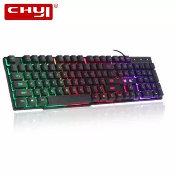 Механическая игровая клавиатура CHYI, проводная Usb-кабель, эргономичная клавиатура с RGB-подсветкой, 104 клавиш, клавиатура для ПК, ноутбука, игр