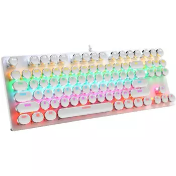 Механическая игровая клавиатура Esports RGB с 87 клавишами, круглая панк-клавиатура, водонепроницаемая, 1,5 м, проводная механическая игровая клавиатура, офисный компьютер