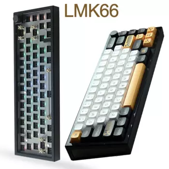 Механическая игровая клавиатура LMK66, 3 режима, 2,4 ГГц/BT5.0/USB-C, клавиатура с прокладкой, 3000 мАч, беспроводная клавиатура «сделай сам» с горячей заменой