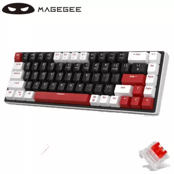 Механическая игровая клавиатура MageGee 60%, 68 клавиш, популярная компактная синяя светодиодная подсветка, проводная эргономичная SKY68