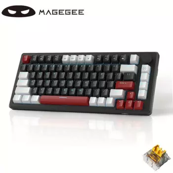 Механическая игровая клавиатура MageGee 75%, компактная проводная игровая клавиатура STAR75 с подсветкой, пена EVA, ручка управления, портативный NKRO PC G