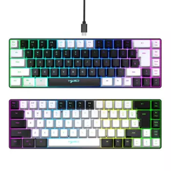 Механическая игровая клавиатура V200, 68 клавиш, rgb подсветка, мембранная клавиатура, USB Type C шнур, для геймеров и офисных работников