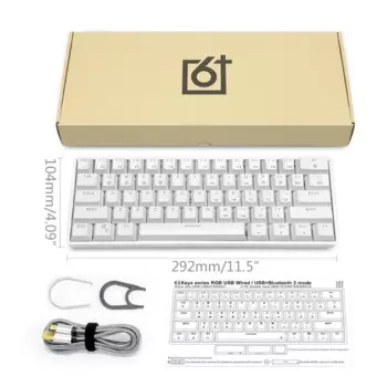 Механическая игровая мини-клавиатура Skyloong GK61, портативная 60% клавиатура с RGB-подсветкой, программируемая клавиатура HotSwap с 3-контактным 5-контактным разъемом для ПК/Mac