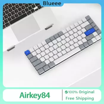 Механическая клавиатура Airkey84, Беспроводная Bluetooth 75% с тремя режимами работы, низкопрофильная раскладка, портативная Бесшумная тонкая Офисная Клавиатура с подсветкой