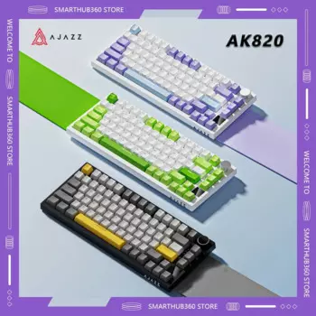 Механическая клавиатура AJAZZ AK820 Pro, беспроводная многофункциональная ручка, игровая клавиатура с тремя режимами экрана, игровые аксессуары