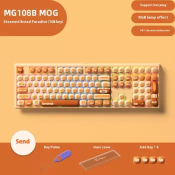Механическая клавиатура Akko MG108B, трехрежимная Rgb клавиатура с горячей заменой на пару, в стиле пучок, рай, симпатичный аксессуар для геймеров, настольных компьютеров