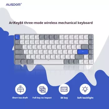 Механическая клавиатура AULA Dwarf Tea Axis для киберспорта, беспроводная Bluetooth, бесшумная, ультратонкая, легкая, портативная, для офиса, Рождественский подарок