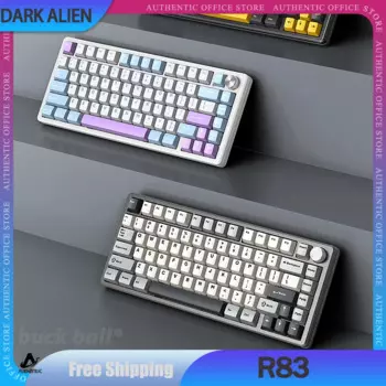 Механическая клавиатура DARK ALIEN R83, 3 режима, 2,4 ГГц, Беспроводная Bluetooth клавиатура, 81 клавиша, Горячая замена, пользовательская игровая клавиатура для киберспорта, подарки
