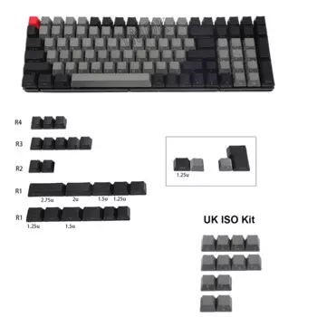 Механическая клавиатура Dolch Laser Eteched YMD96 104 87 61, английская, немецкая, испанская, ISO, русская, OEM профиль, толстый колпачок PBT для механической клавиатуры MX