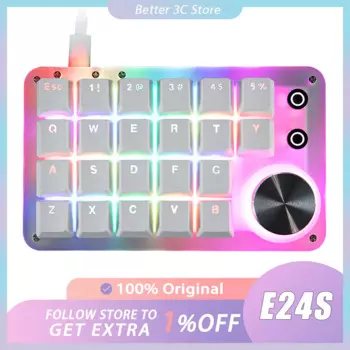 Механическая клавиатура E24S, многофункциональная клавиатура с RGB подсветкой, индивидуальная мини-клавиатура для дизайнерского программирования, ПК, геймера, офиса