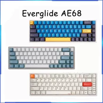Механическая клавиатура Everglide Ae68, магнитный переключатель 8k Rt, проводная клавиатура Abs с бесстрашным контрастом, Valorant, механические игровые подарки