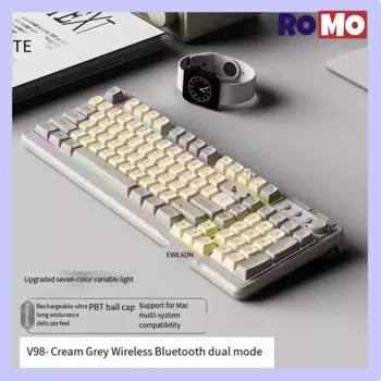 Механическая клавиатура Eweadn V98, три режима, 2,4G, беспроводная, 5,0, bluetooth, 2000 мА/ч, 98 клавиш, клавиша Pbt, клавиатура для офисных геймеров