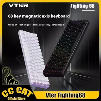 Механическая клавиатура Feker Fighting68, магнитный переключатель, быстрый триггер, 8k, киберт, низкая задержка, горячая замена, RGB, индивидуальная игровая клавиатура