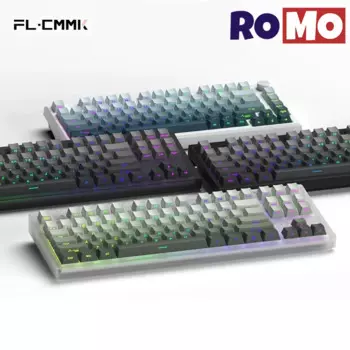 Механическая клавиатура FL · ESPORTS CMMK, клавиши с гравировкой по бокам, шестицветные градиентные прозрачные клавиши, клавиши Oem, высота 136, клавиши PBT