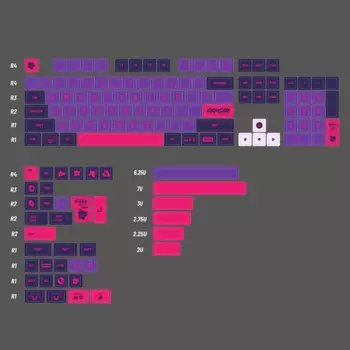 Механическая клавиатура Geng Ghost Keycap PBT Keycap KCA Profile DYE Sub 140 клавиш полный комплект для переключателя Cross Cherry MX Kailh Gateron