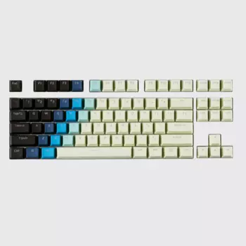 Механическая клавиатура GK61 68 75 80 96 98 123, 100 клавиши, OEM, подсветка, PBT, синий и белый градиент, Win Mac Side Top Print