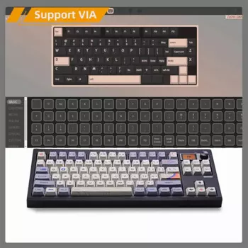 Механическая клавиатура GMK87 с дисплеем, RGB подсветка, прокладка, конструкция, игровая клавиатура с горячей заменой, белая